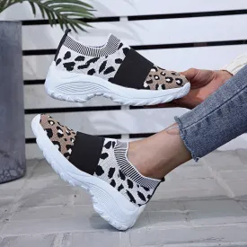 Amozae-Back To School   Women Mesh Breathable Sneakers Woman Leopard Vulcanized 2024 Ladies Tennis Shoes Women's Casual Flats Female Loafers Plus Size