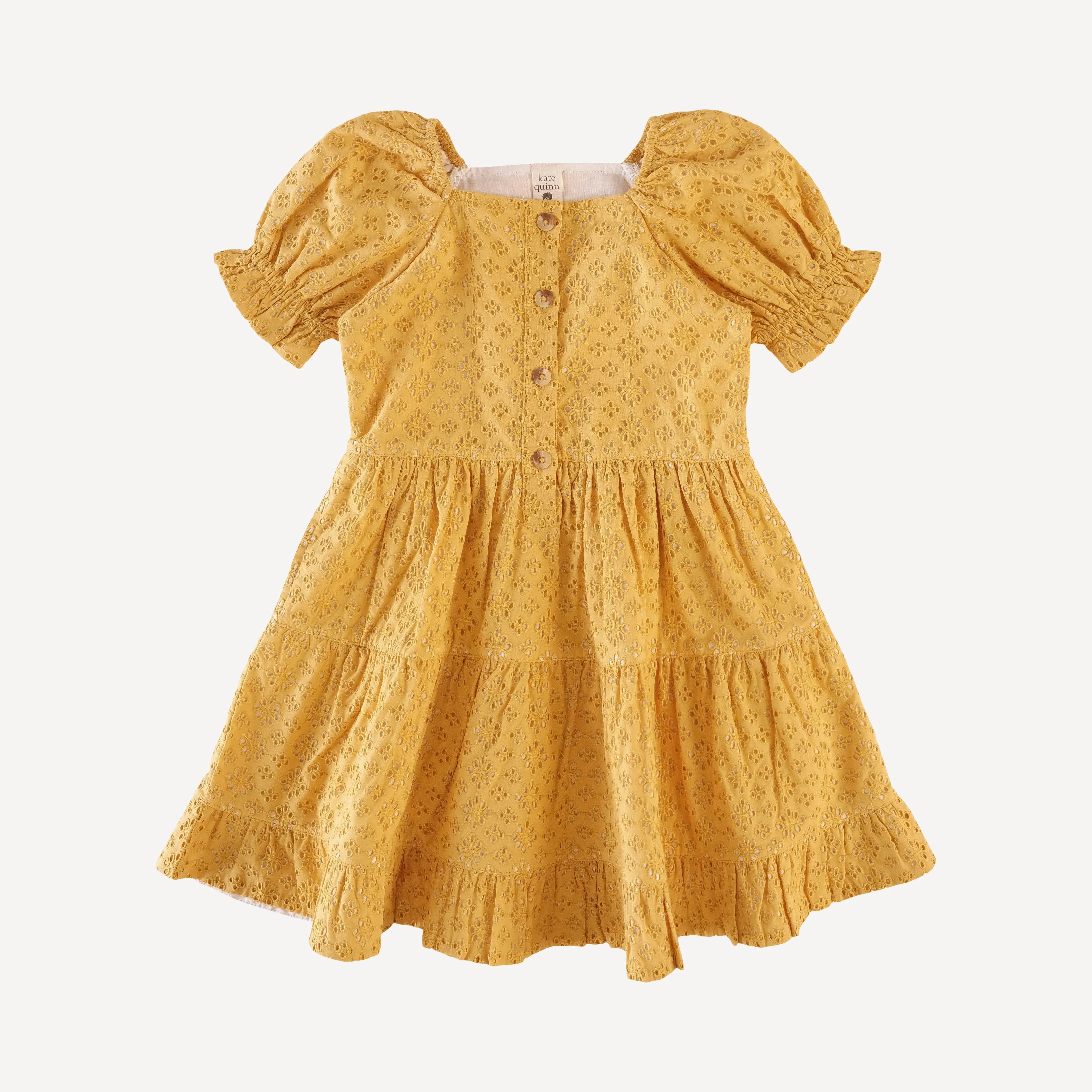 100 acre wood dress | golden | organic cotton woven eyelet