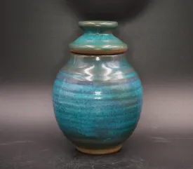 1977 Harding Black Turquoise Pottery Ginger Jar