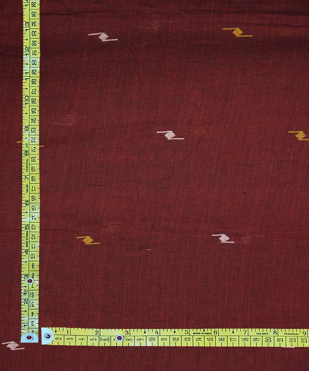 1m Maroon handloom cotton jamdani fabric