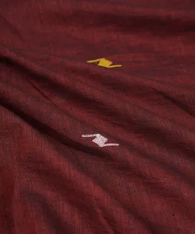 1m Maroon handloom cotton jamdani fabric