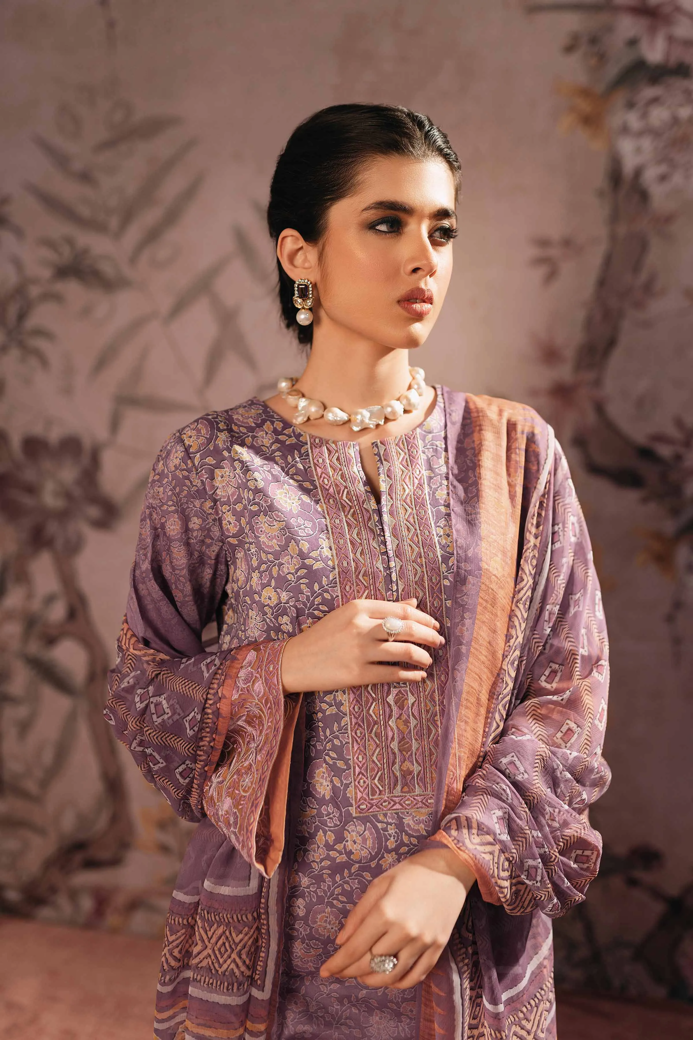 2 Piece - Digital Printed Embroidered Suit - 42301245