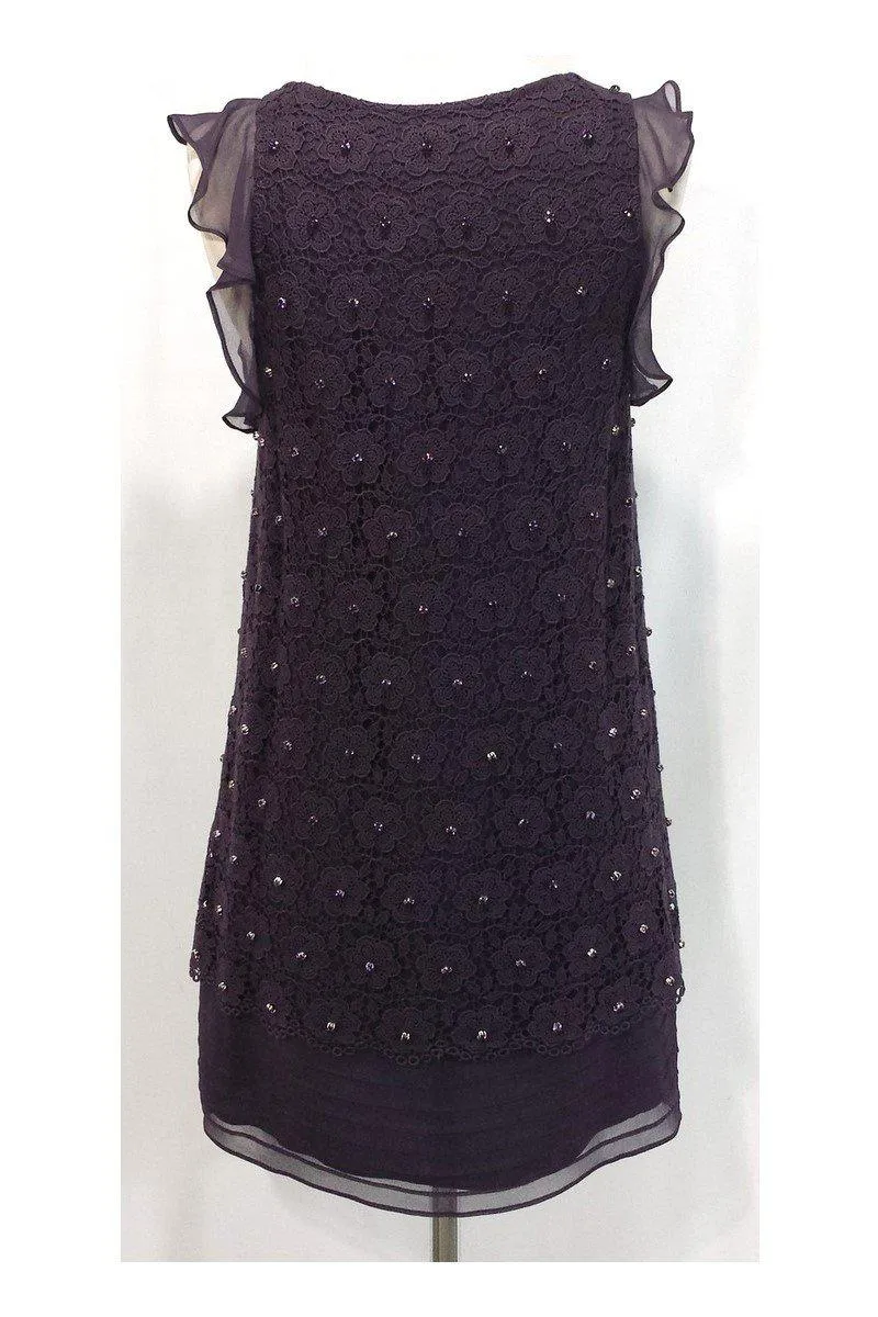 3.1 Phillip Lim - Plum Crochet & Rhinestone Dress Sz 4