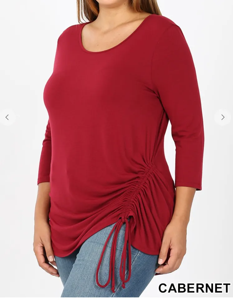 3/4 Sleeve Side Tie Top - 9 Colors