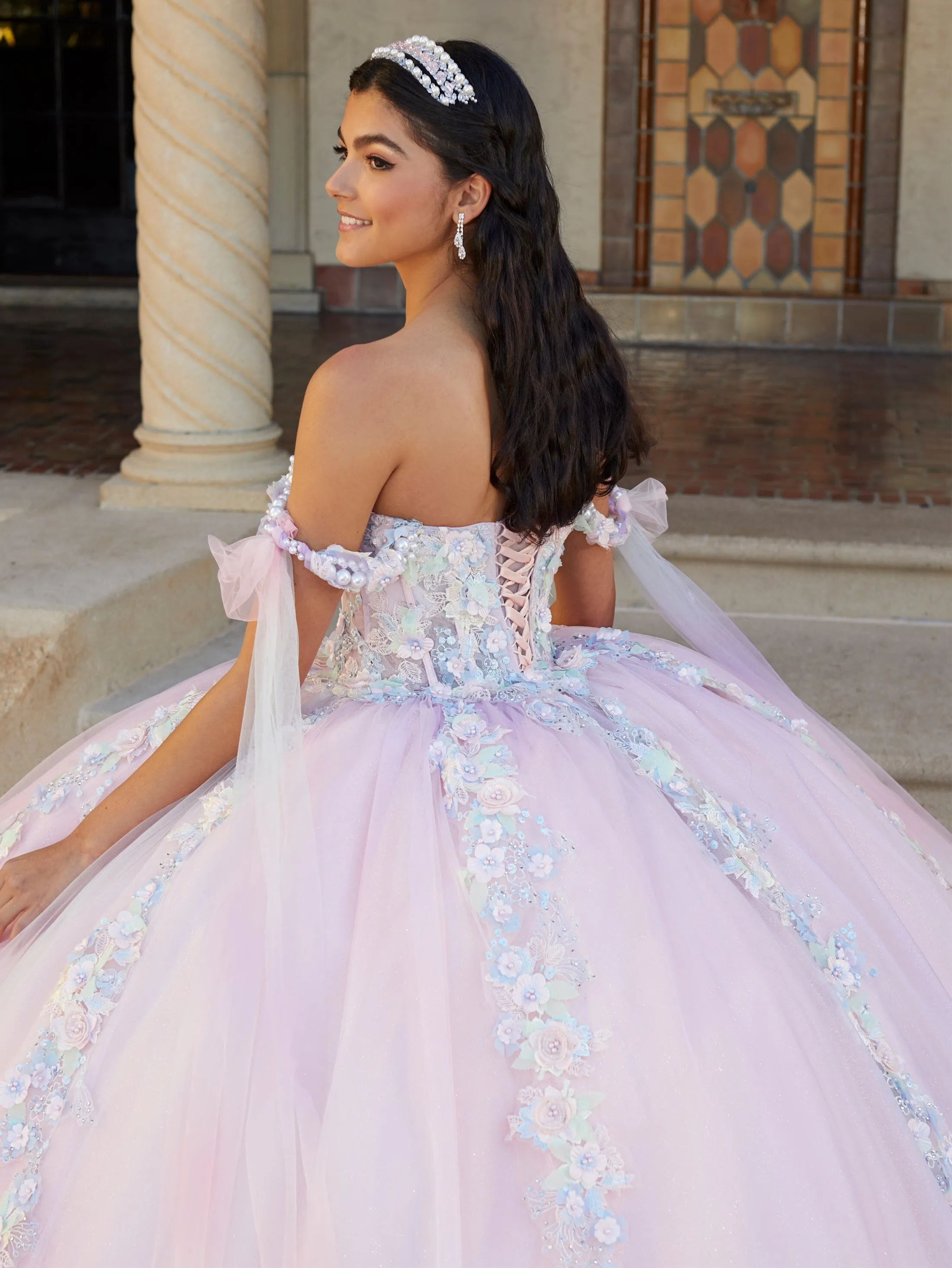 3D Floral Corset Quinceanera Dress by House of Wu 26067