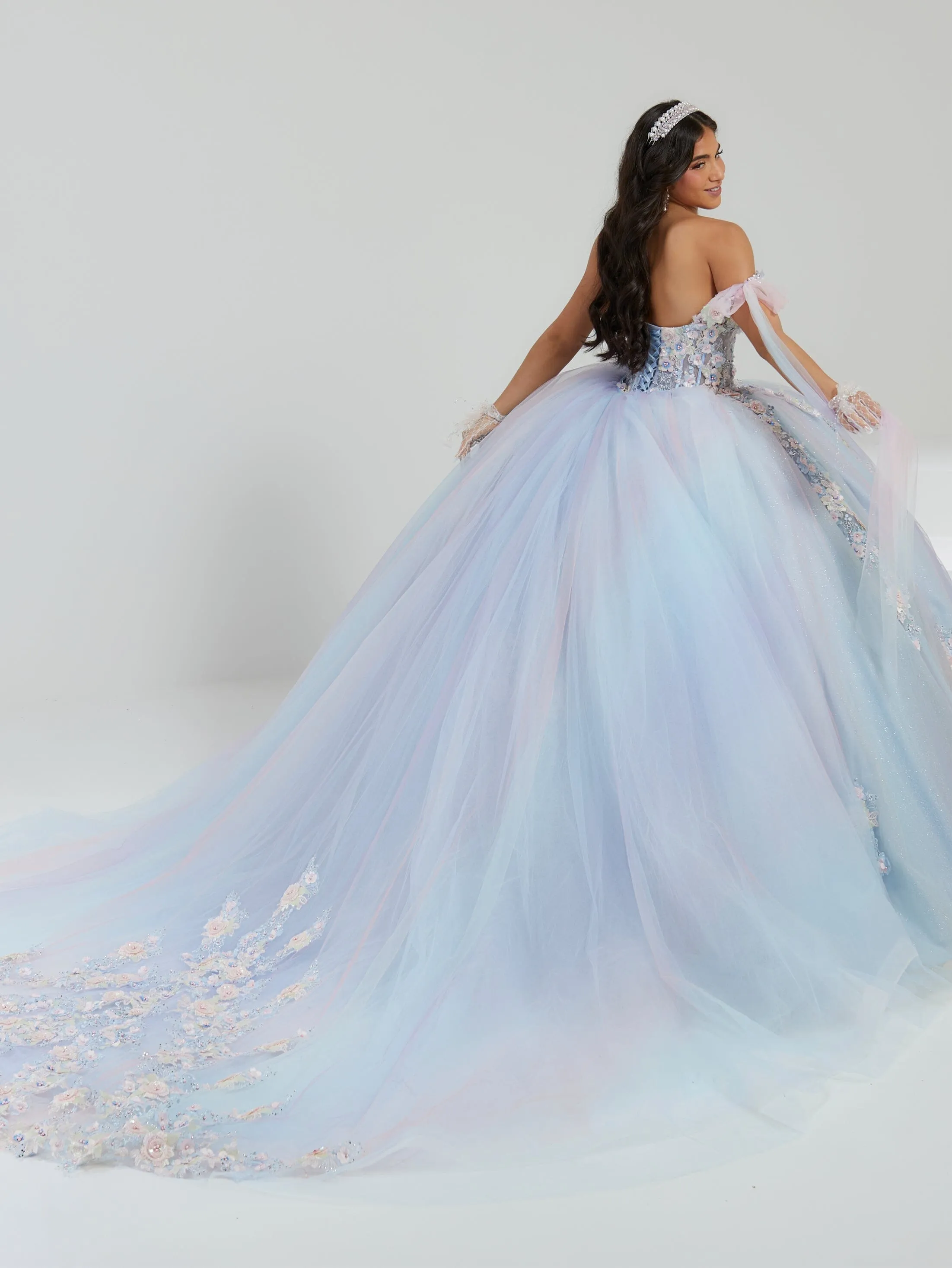 3D Floral Corset Quinceanera Dress by House of Wu 26067