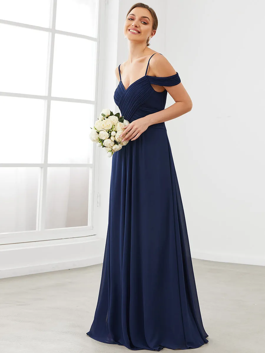 A Line Off Shoulder Wholesale Chiffon Bridesmaid Dresses