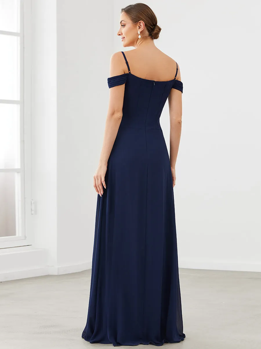 A Line Off Shoulder Wholesale Chiffon Bridesmaid Dresses