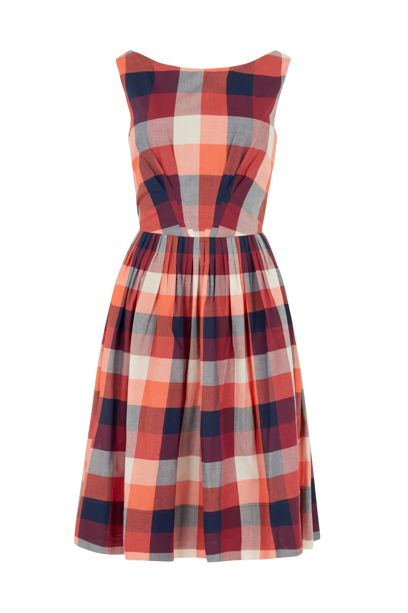 Abigail Cherry Plaid Dress Long