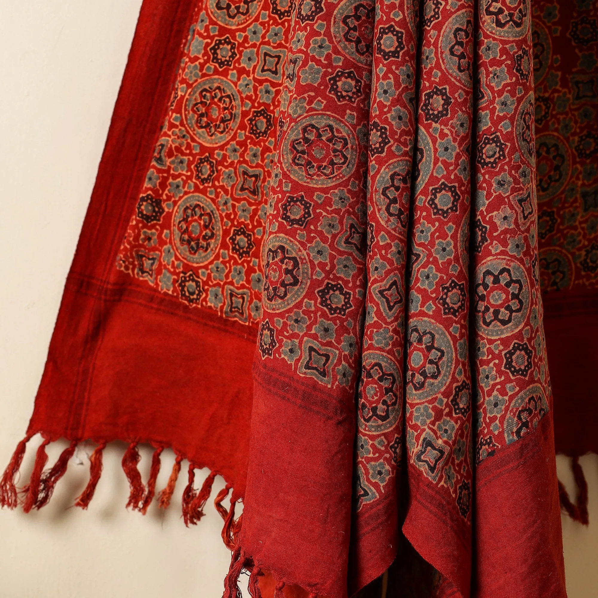 Ajrakh Block Printed Handloom Cotton Towel