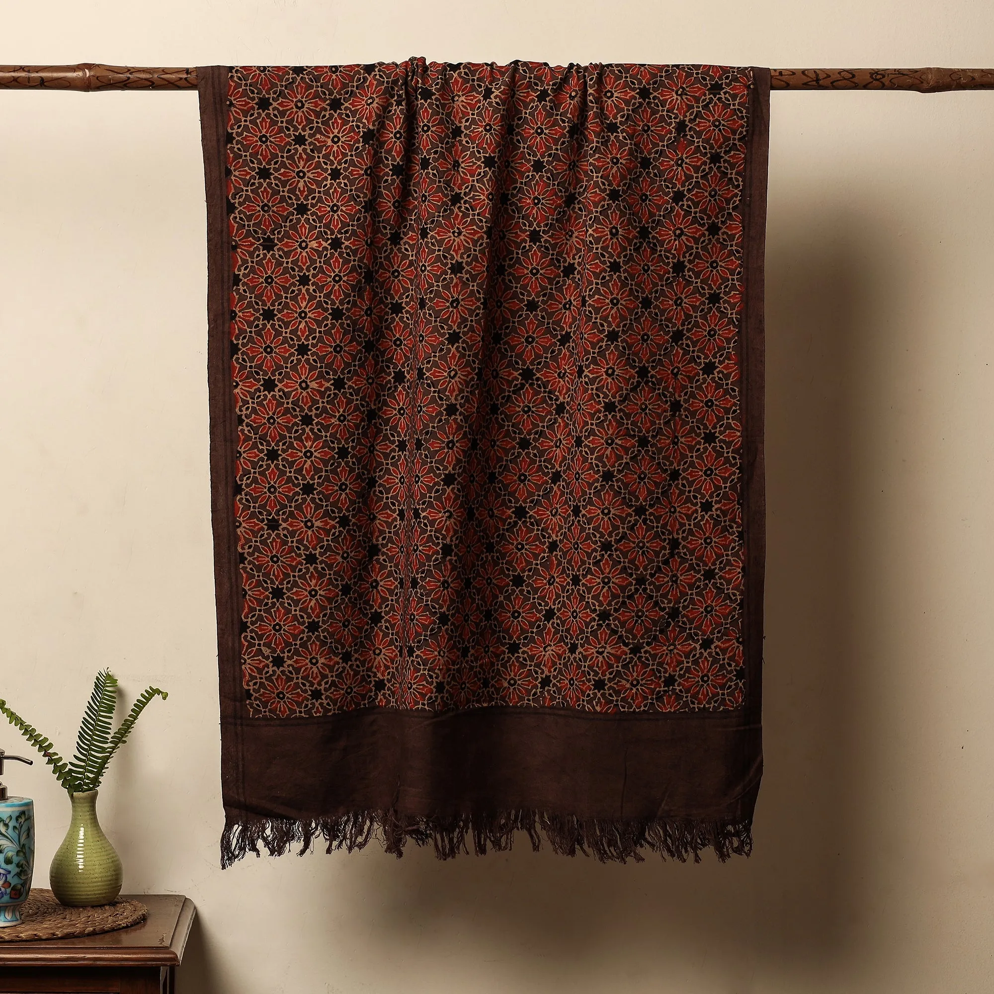 Ajrakh Block Printed Handloom Cotton Towel