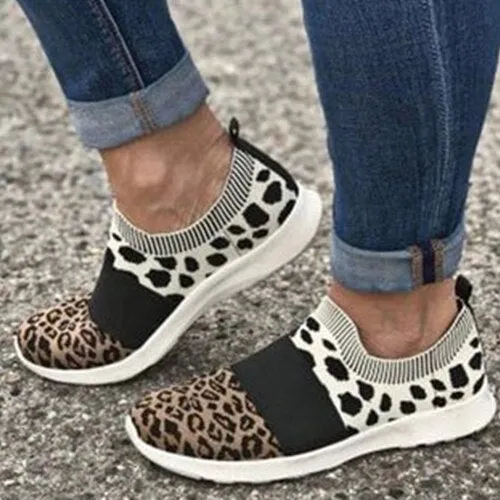 Amozae-Back To School   Women Mesh Breathable Sneakers Woman Leopard Vulcanized 2024 Ladies Tennis Shoes Women's Casual Flats Female Loafers Plus Size