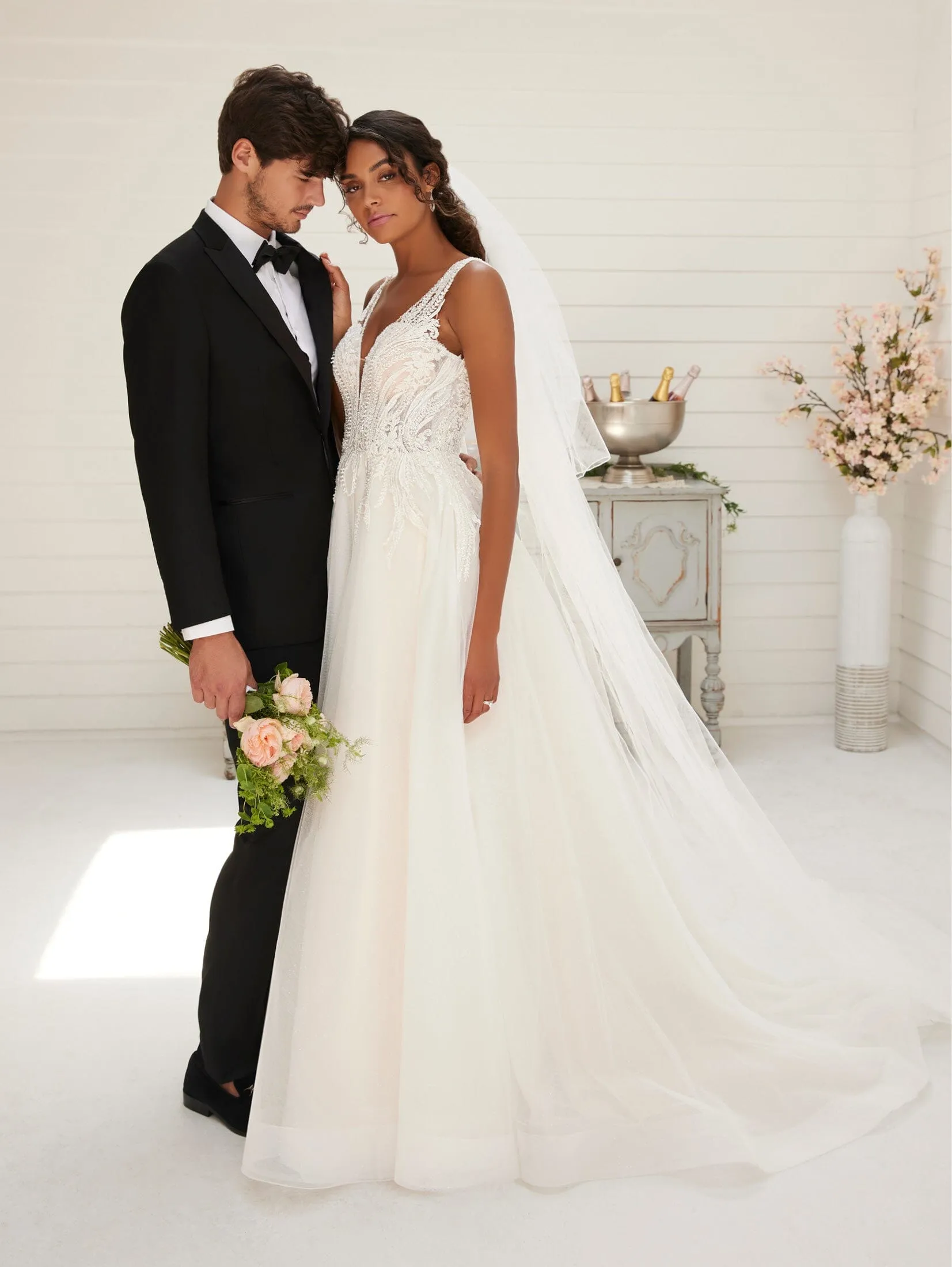 Applique Sleeveless Tulle Bridal Gown by Adrianna Papell 31253