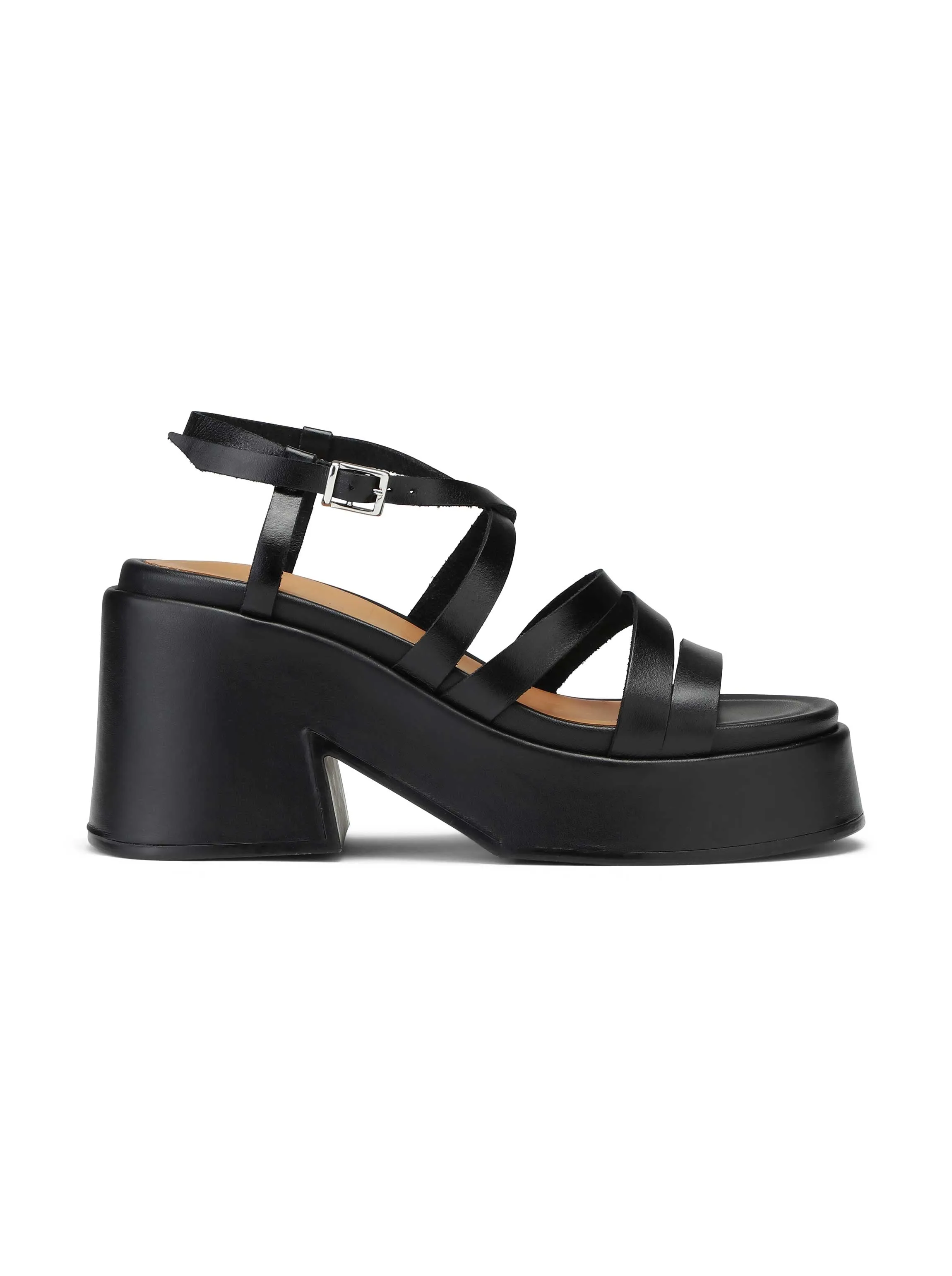 Asymmetric Platform Wedge - Black