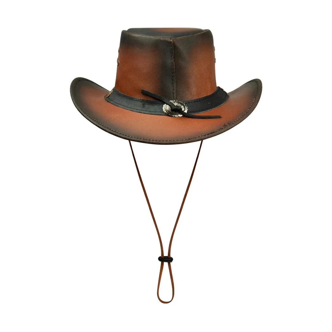 Australian Unisex Western Cowboy Outback Real Leather Aussie Bush Hat Vintage