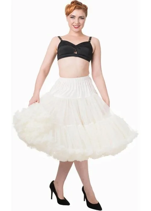 Banned 50's Petticoat Long Ivory