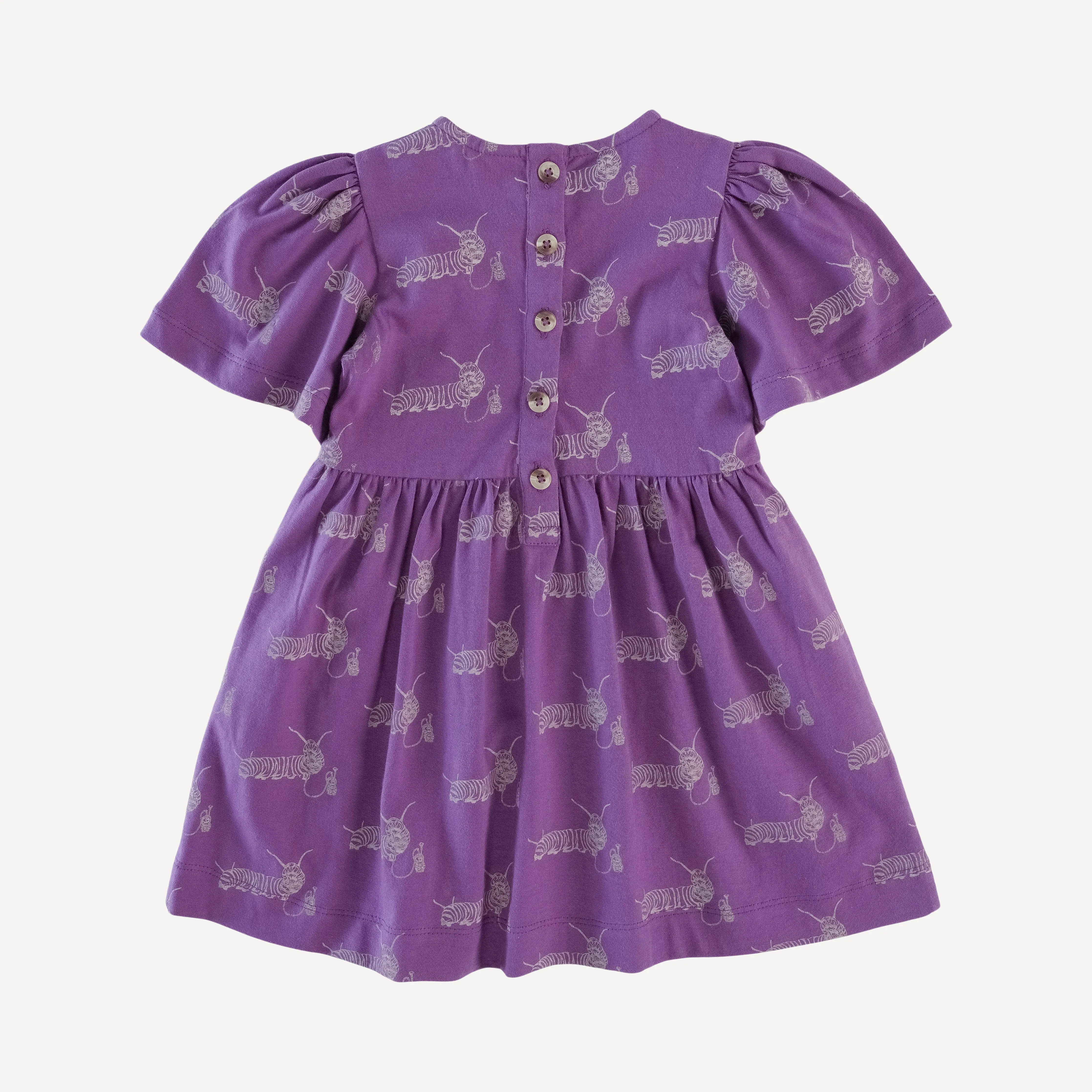 bell sleeve dress | plum caterpillar | organic cotton jersey