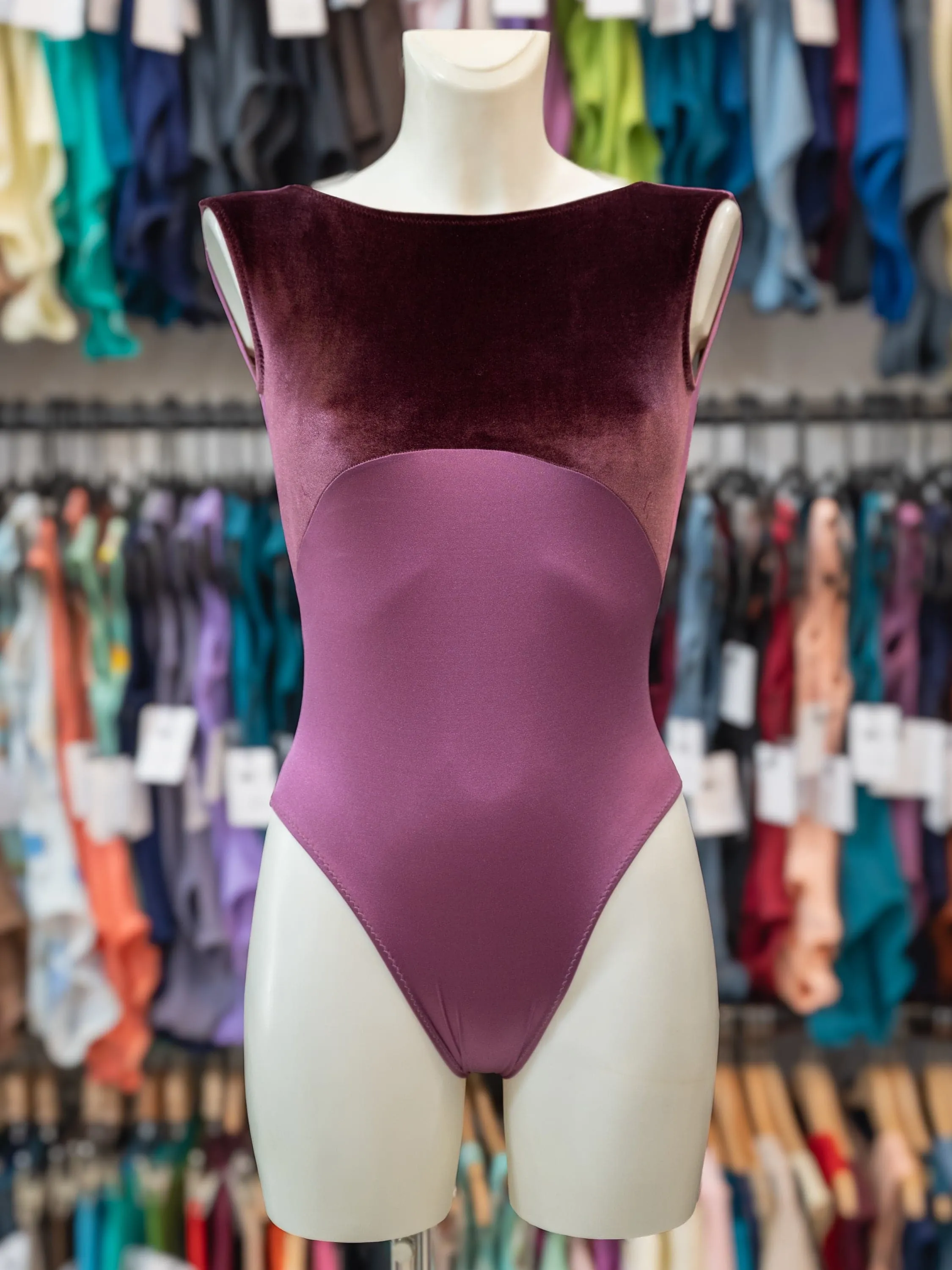 Berry Velvet Dance Tank Leotard MP255