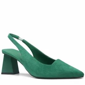 Betsy Green Suede Effect Pointed Court Shoe