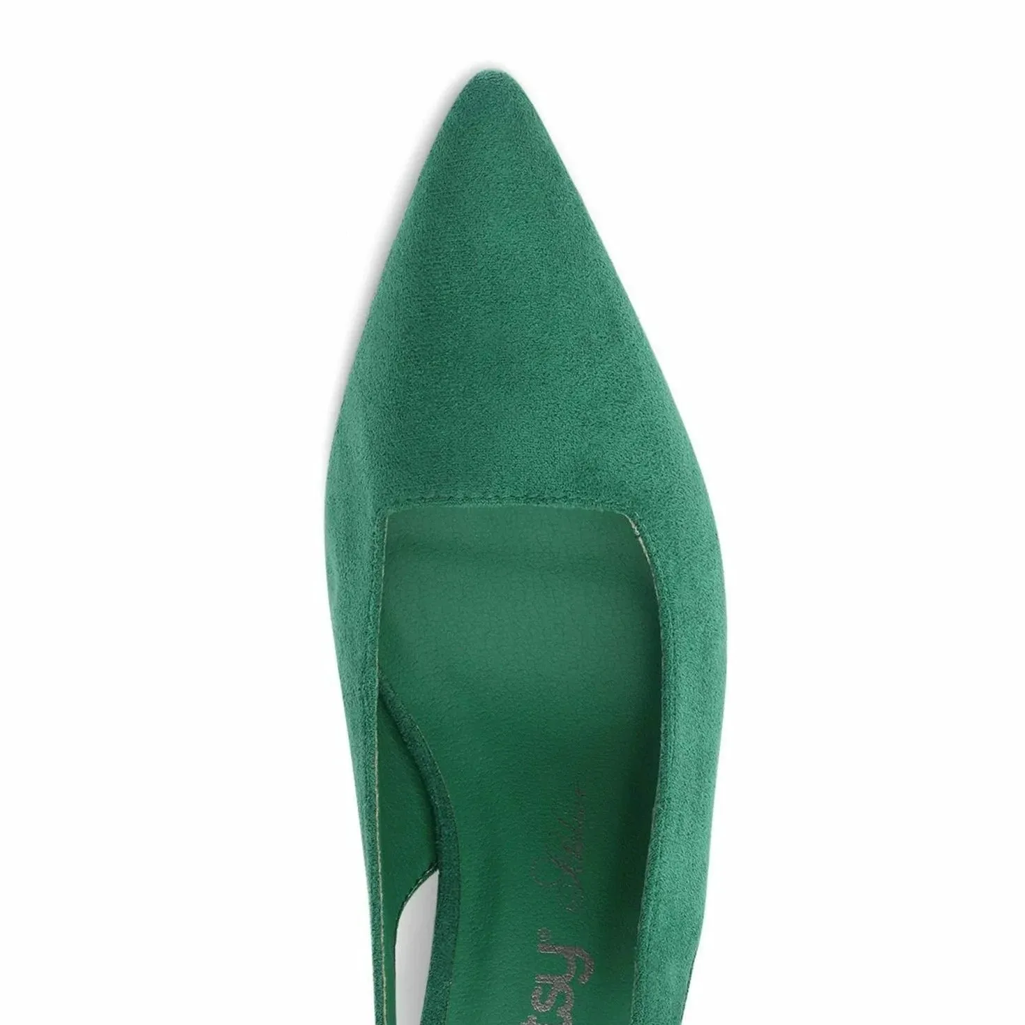 Betsy Green Suede Effect Pointed Court Shoe