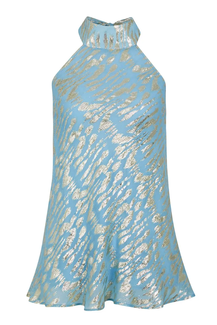 Blue Jacquard Alysa Top