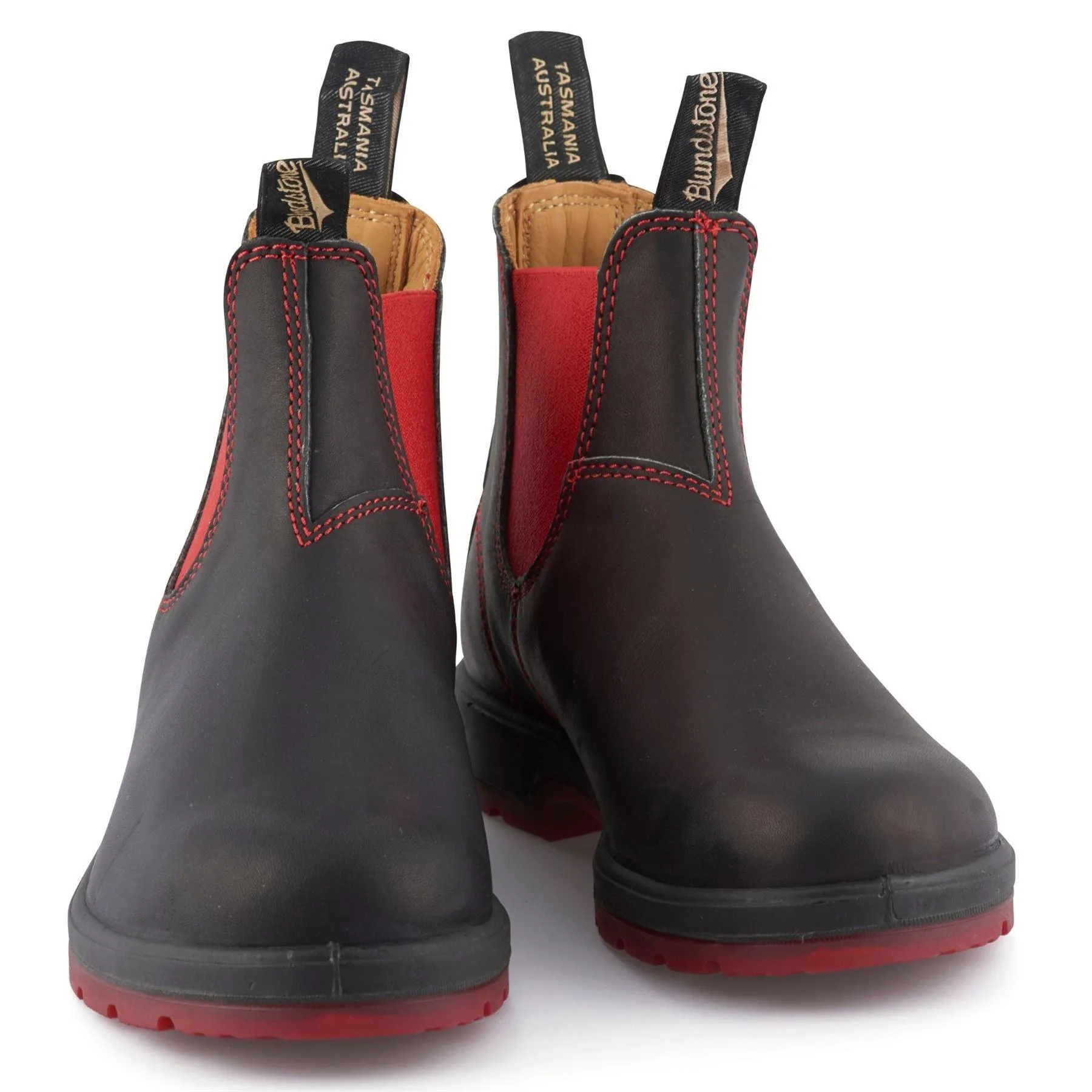 Blundstone 1316 Black Red Leather Chelsea Boots