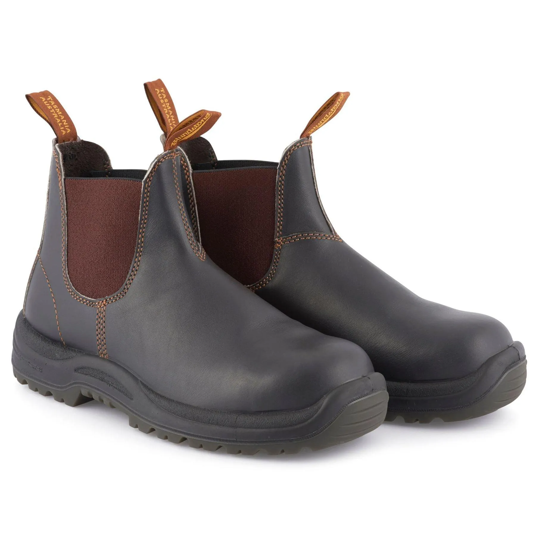 Blundstone 192 Brown Leather Steel Toe Chelsea Boot