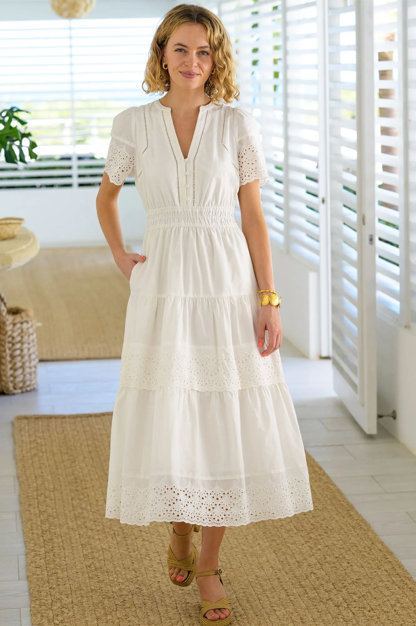 Broderie Sienna Dress | Ivory