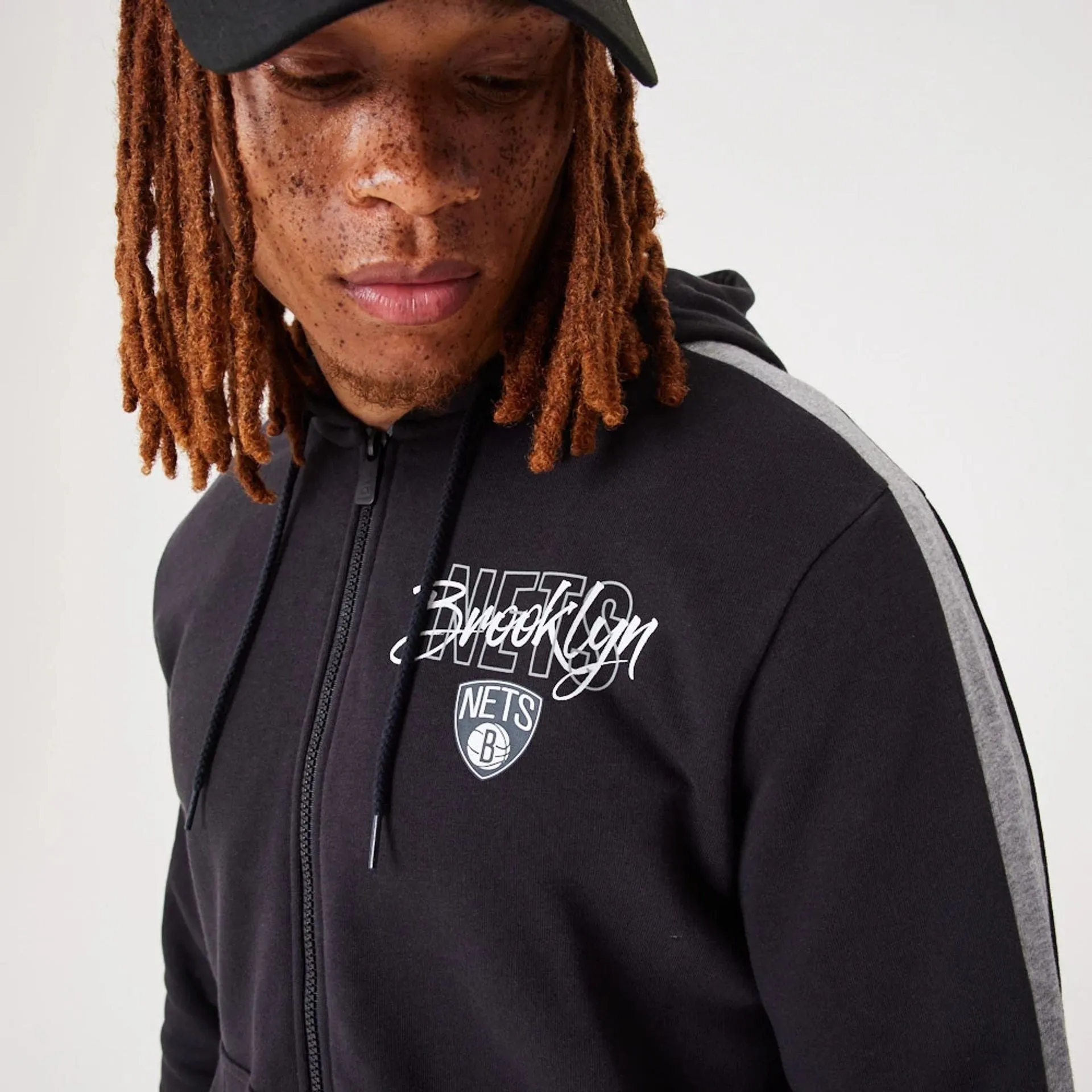 Brooklyn Nets NBA Script Black Full-Zip Hoodie