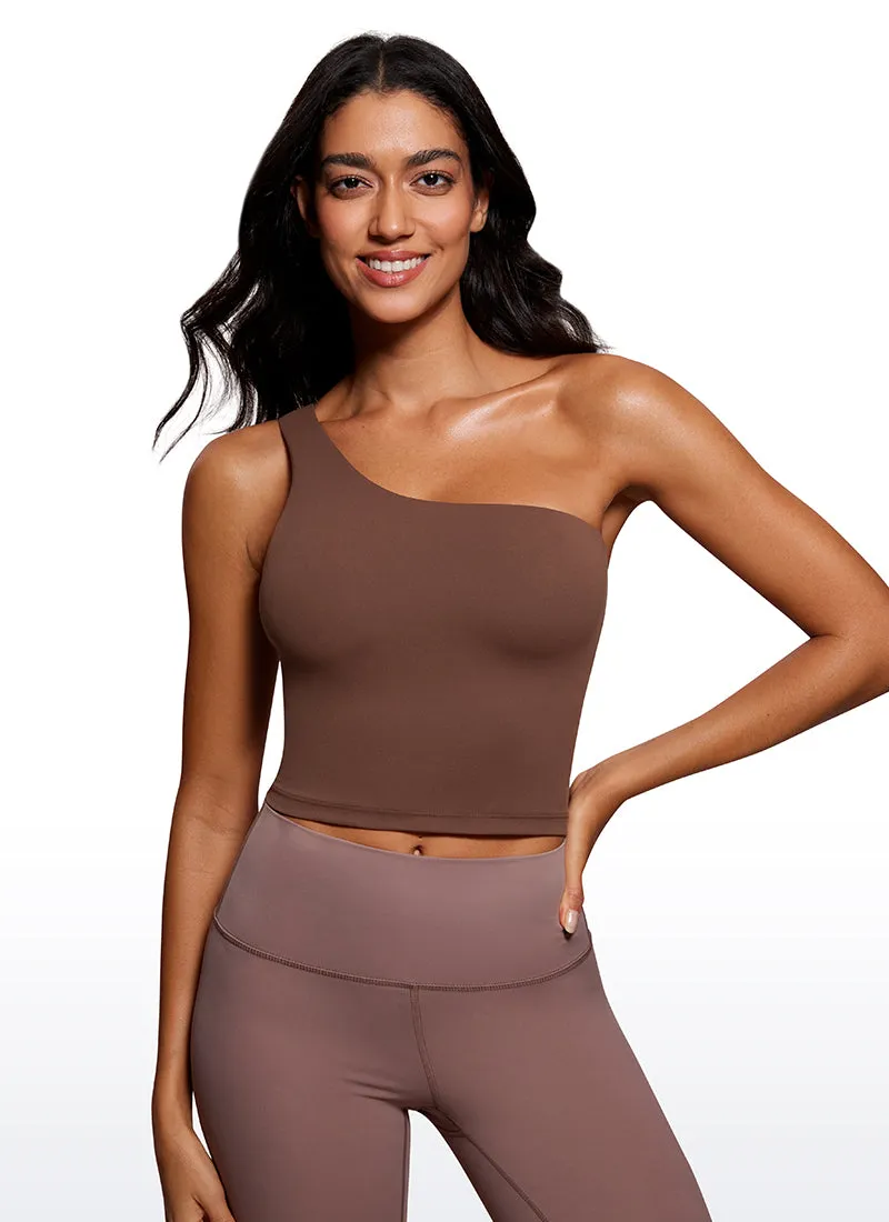 Butterluxe One Shoulder Built-in Bra Tanks