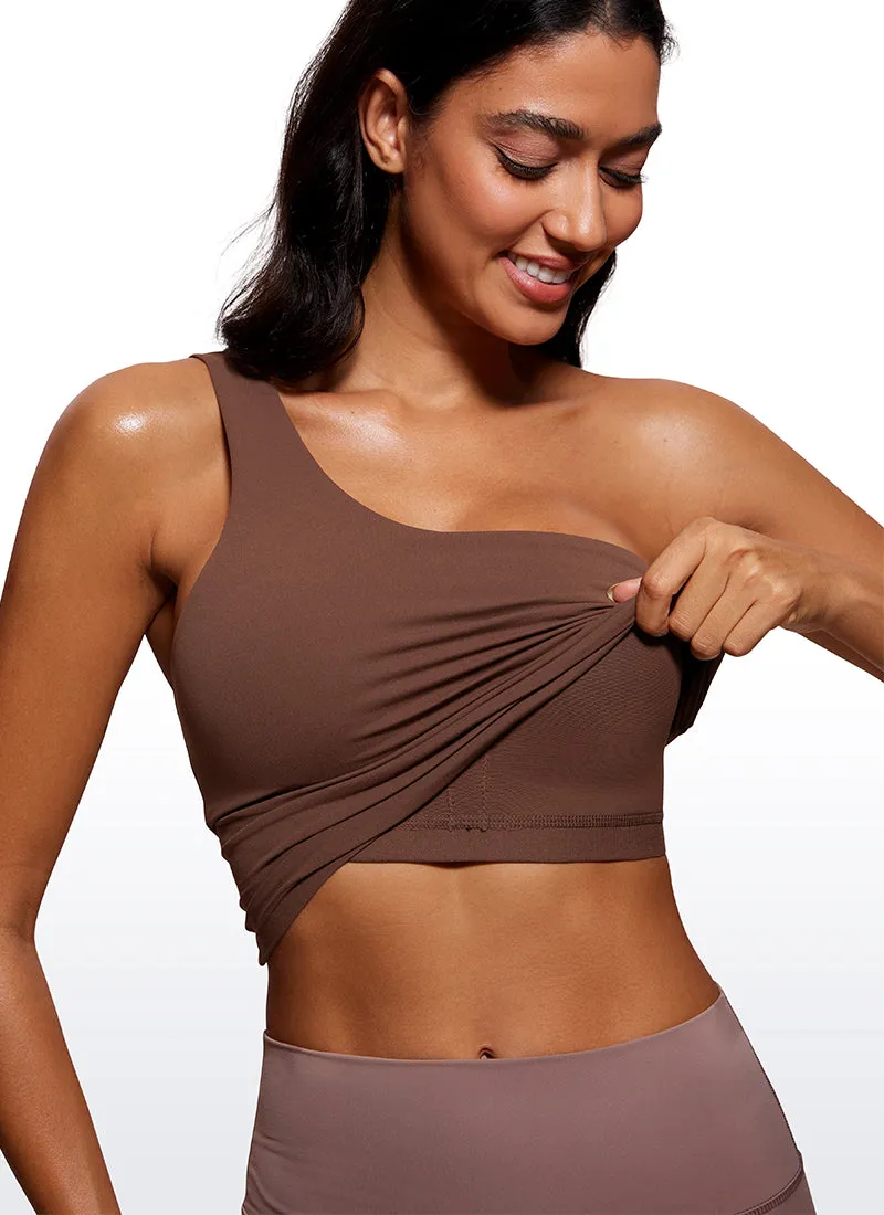 Butterluxe One Shoulder Built-in Bra Tanks