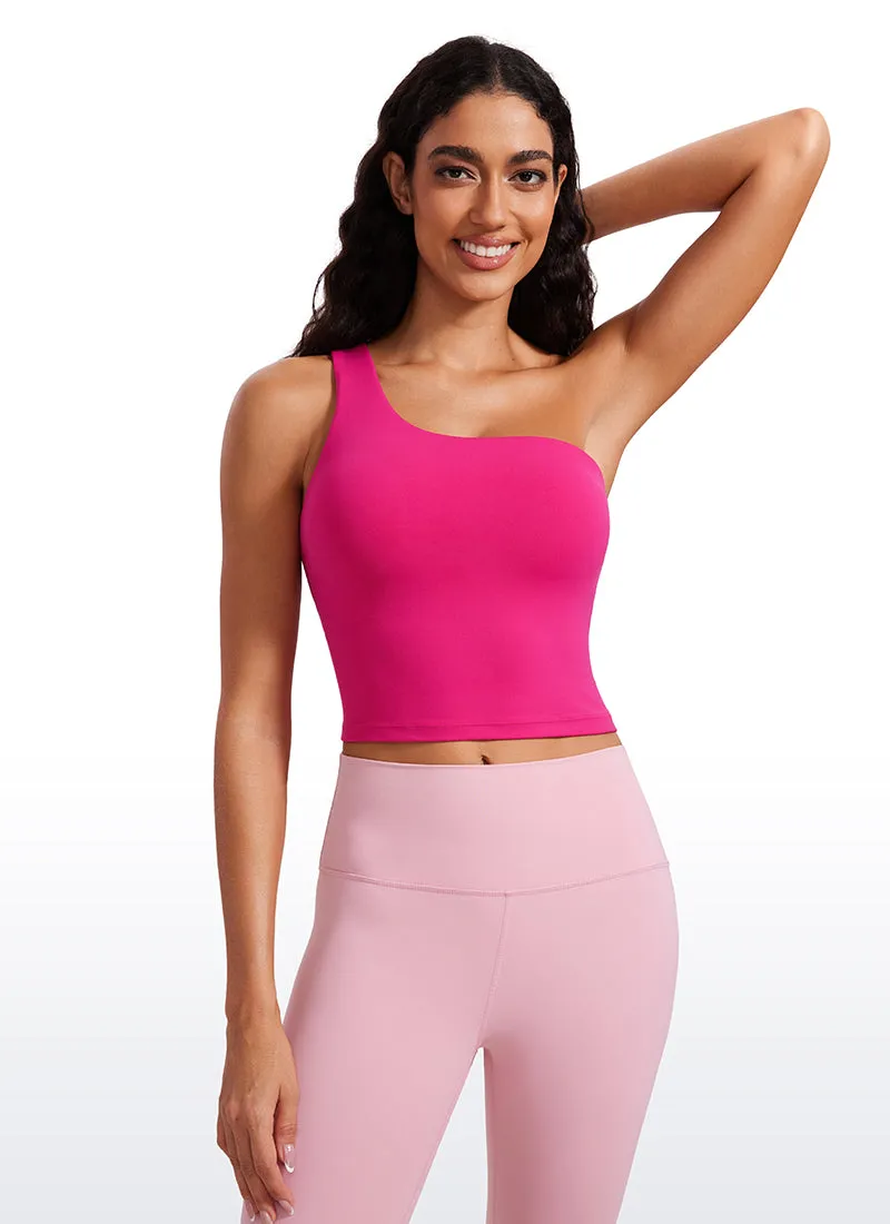 Butterluxe One Shoulder Built-in Bra Tanks