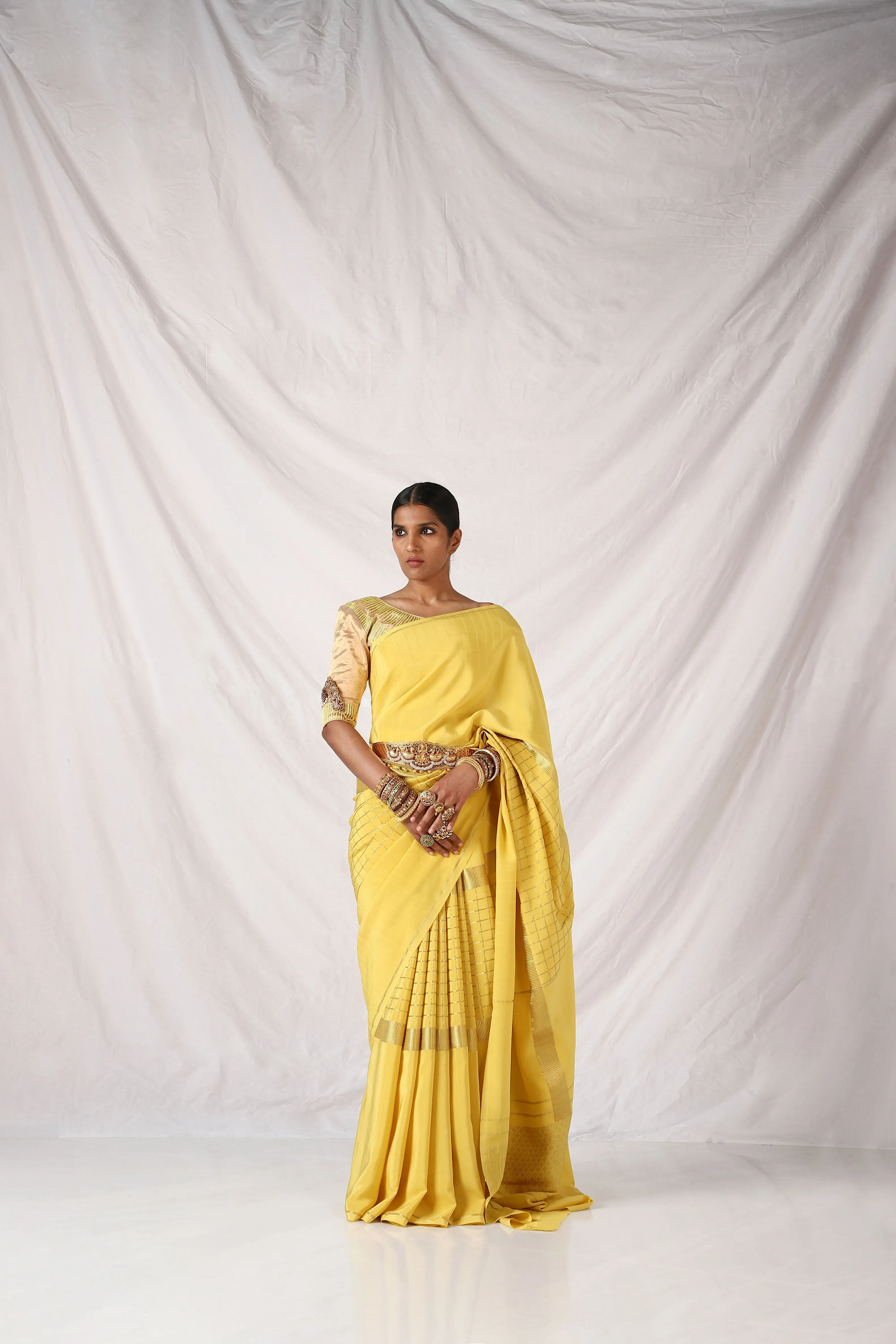 Celery Yellow Eshwari Saree