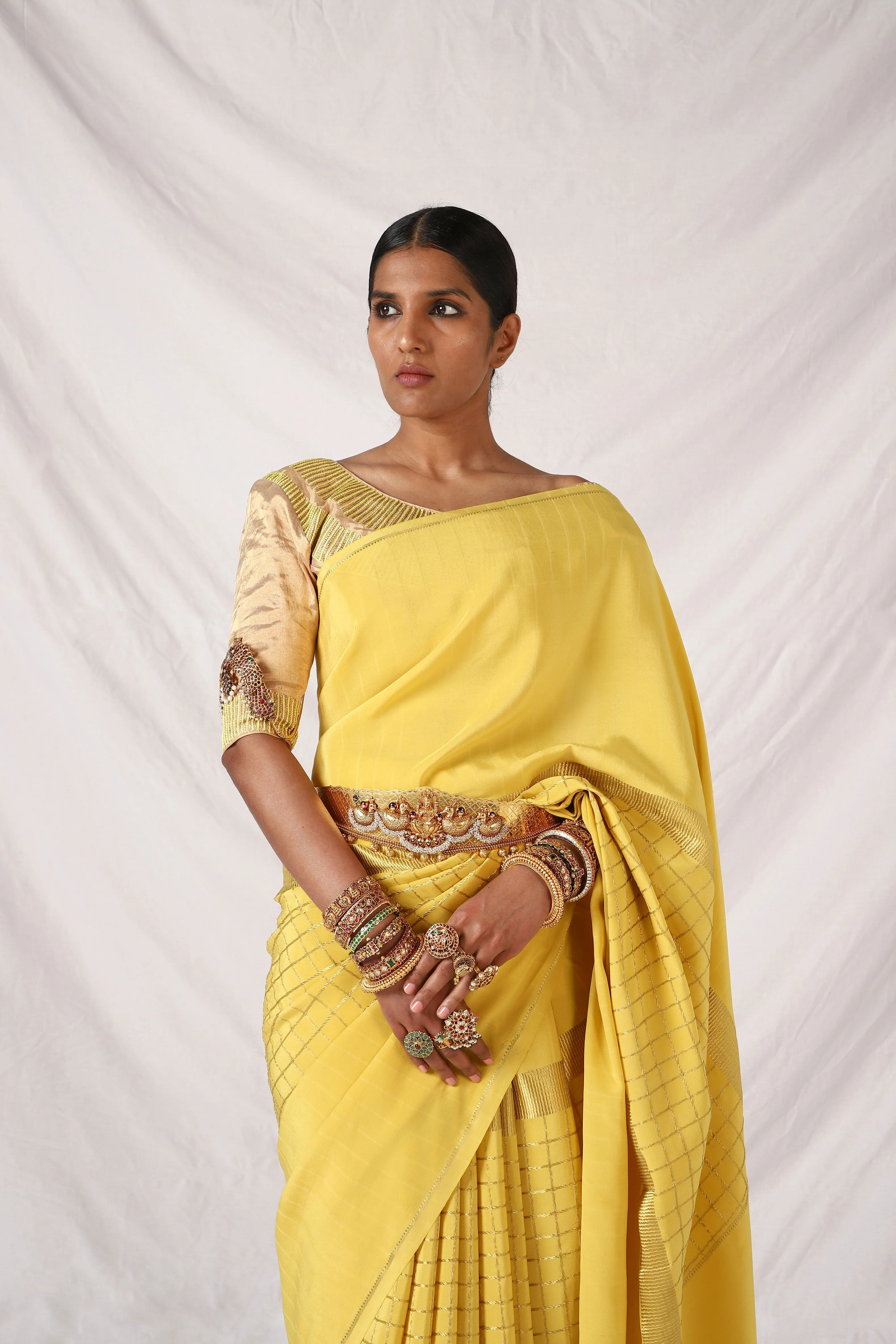 Celery Yellow Eshwari Saree