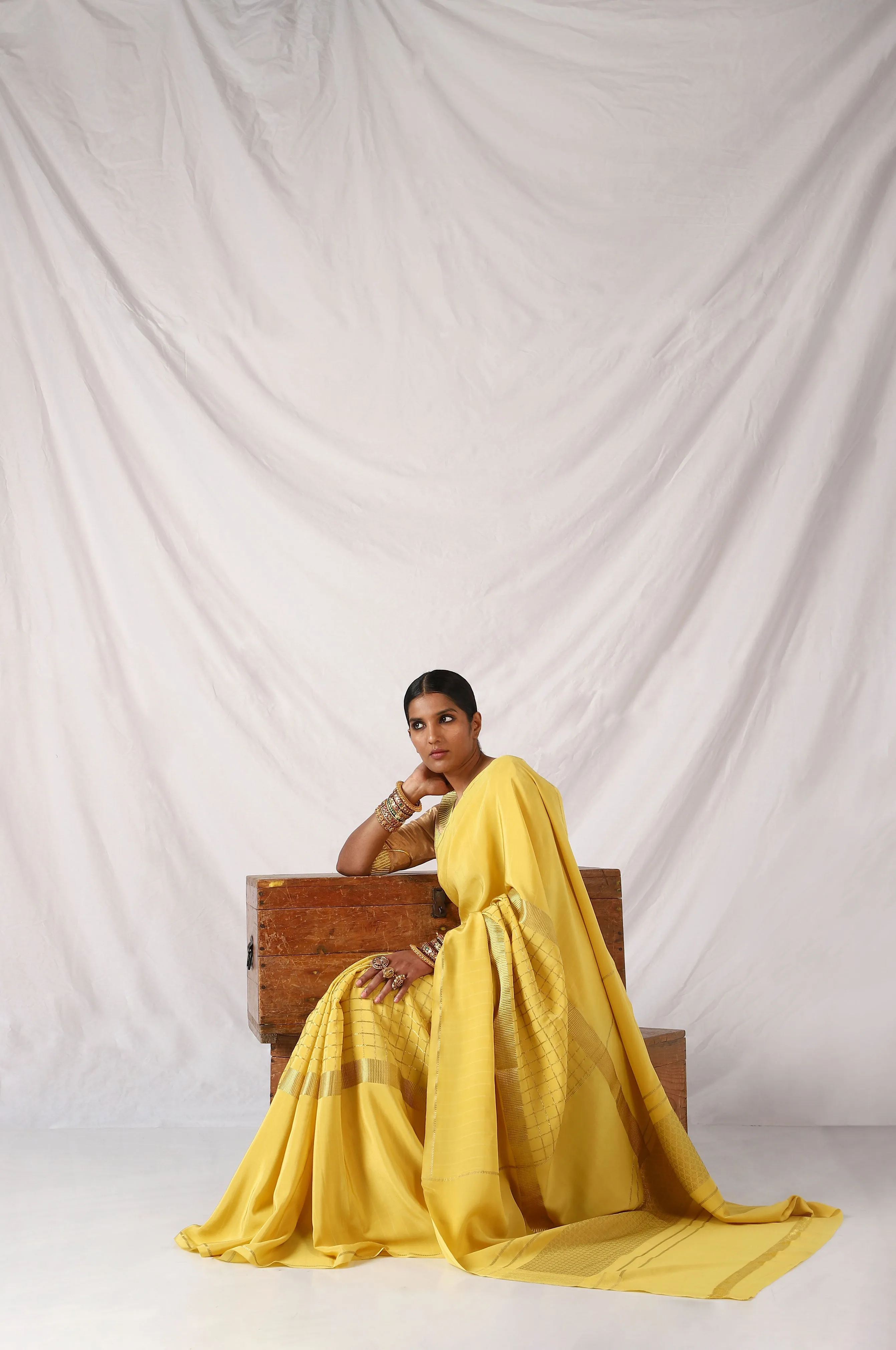 Celery Yellow Eshwari Saree