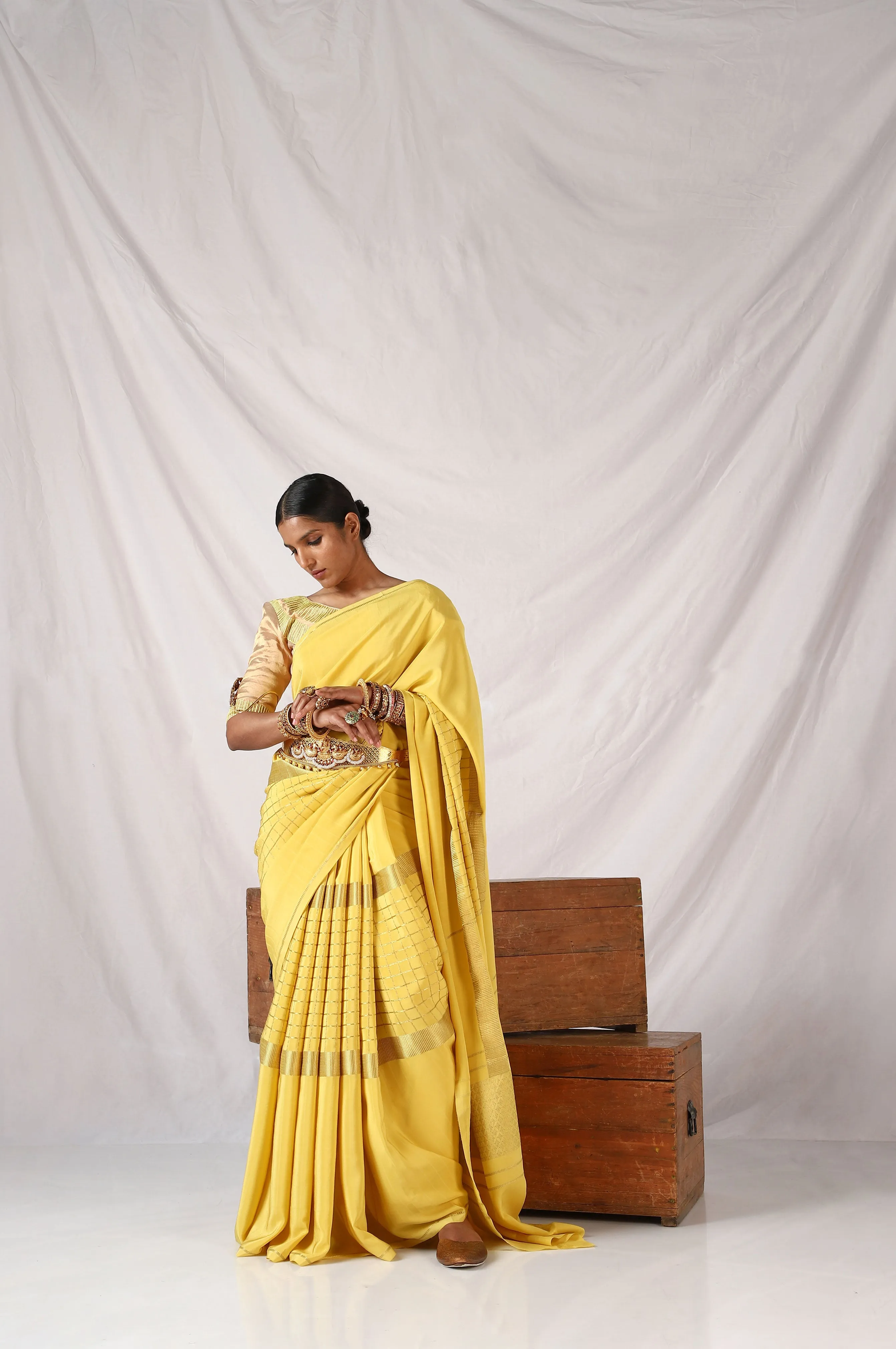 Celery Yellow Eshwari Saree