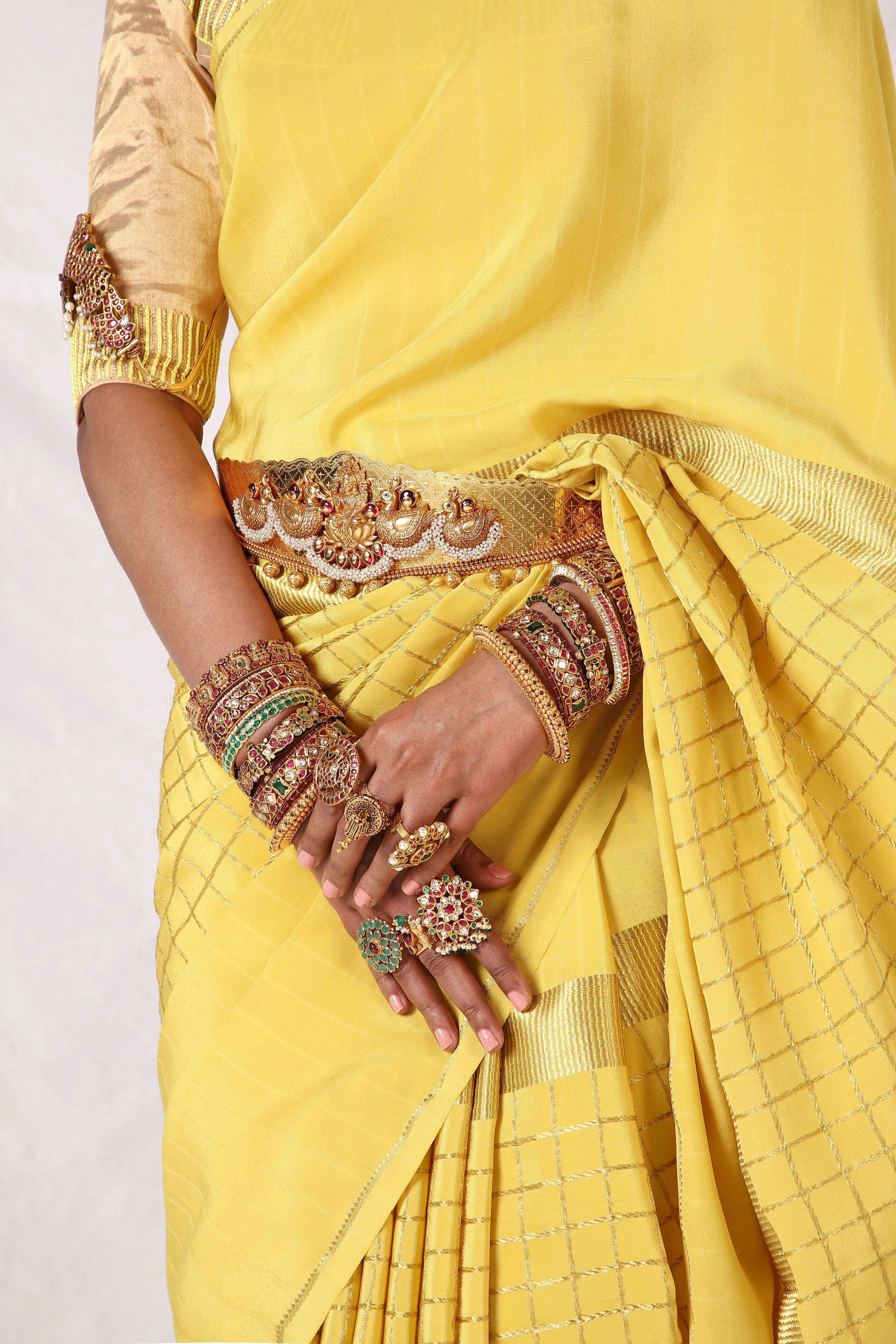 Celery Yellow Eshwari Saree