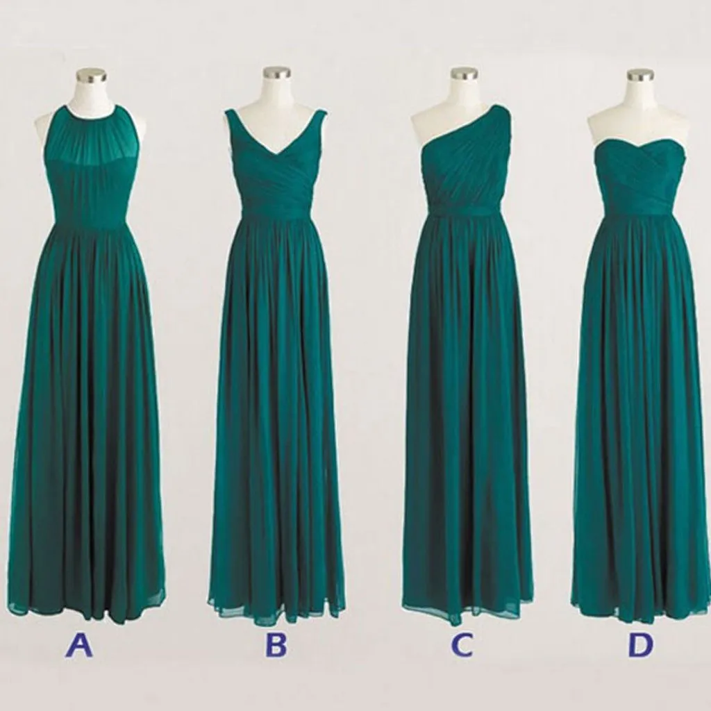 Cheap Green Chiffon Bridesmaid Dresses, Bridesmaid Dress, Wedding Party Dress, Dresses For Wedding, NB0011