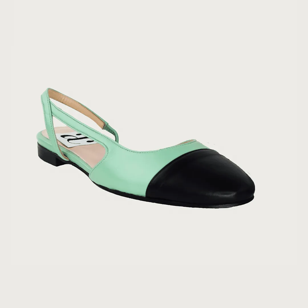 Chloe 10 Slingback Pistachio-Black Leather