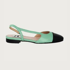 Chloe 10 Slingback Pistachio-Black Leather