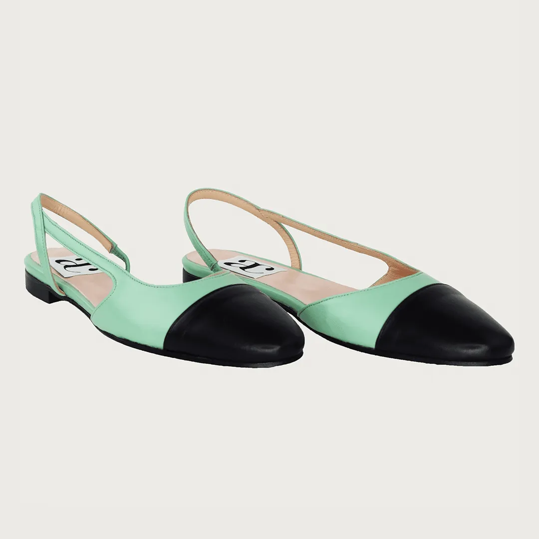 Chloe 10 Slingback Pistachio-Black Leather