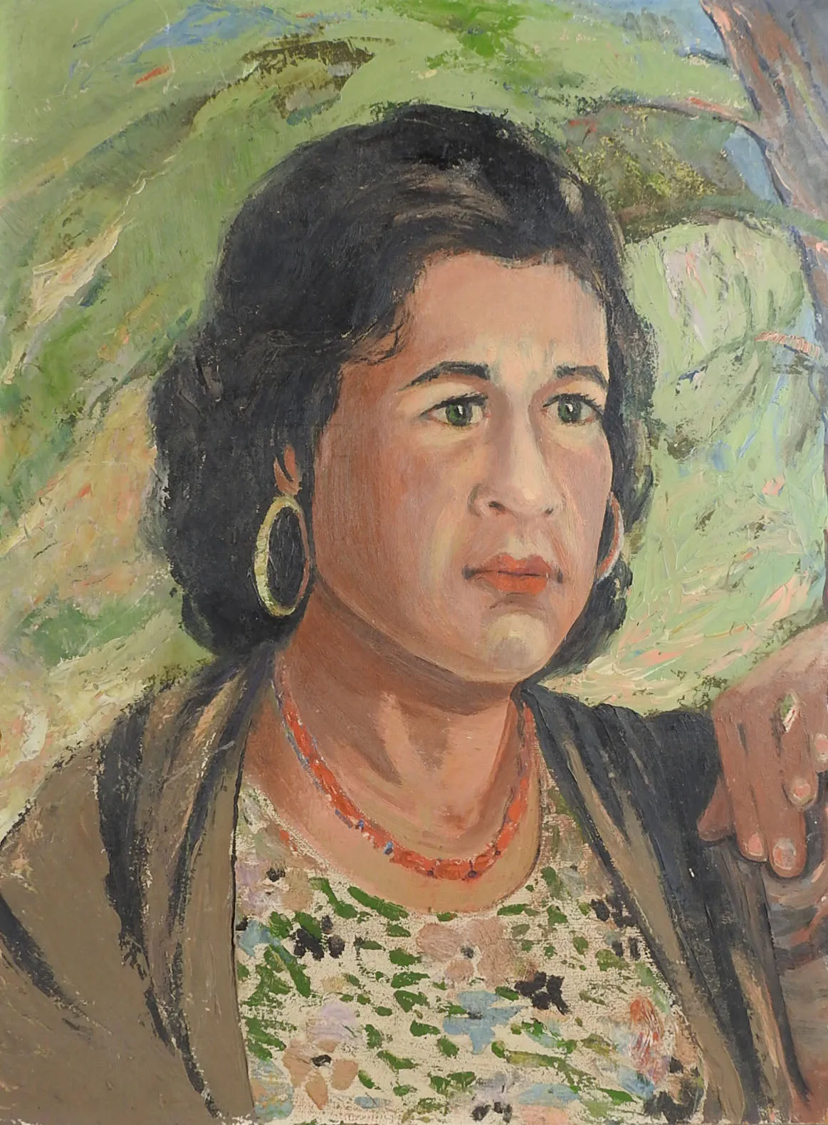 Circa 1960's Portrait Painting of Woman