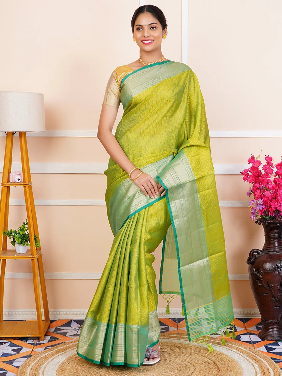 Couple Combo Full Sleeves Shirt with Dhoti & Saree Set Green