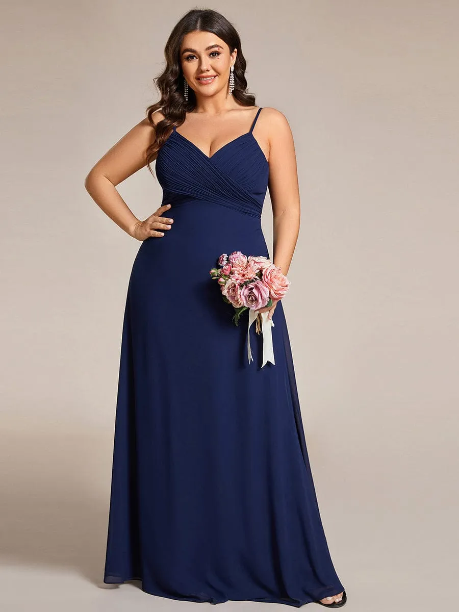 Criss-Cross V-Neck Chiffon Backless A-Line Bridesmaid Dress