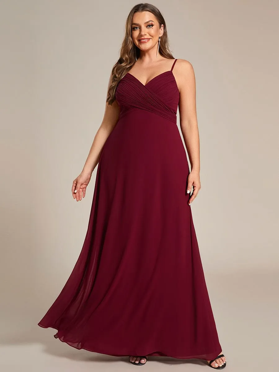 Criss-Cross V-Neck Chiffon Backless A-Line Bridesmaid Dress