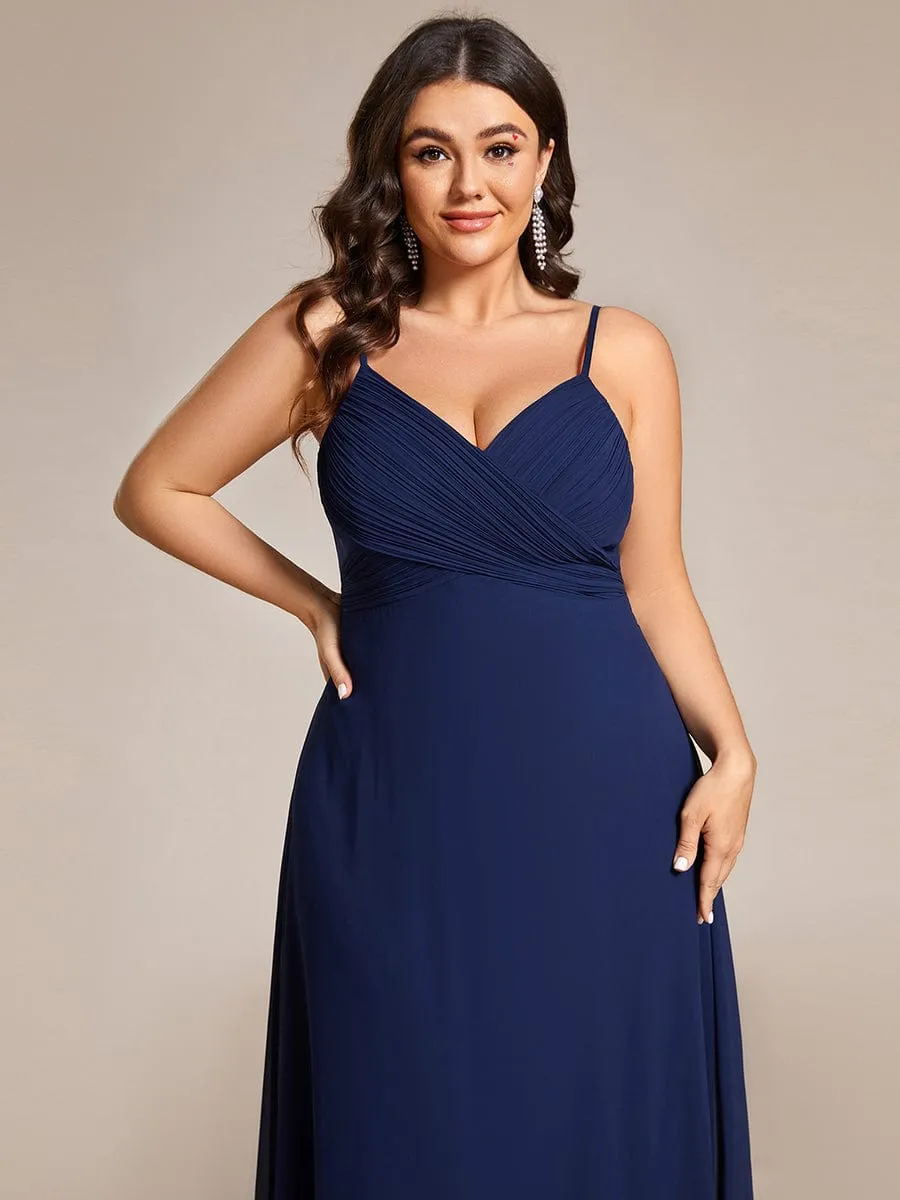 Criss-Cross V-Neck Chiffon Backless A-Line Bridesmaid Dress