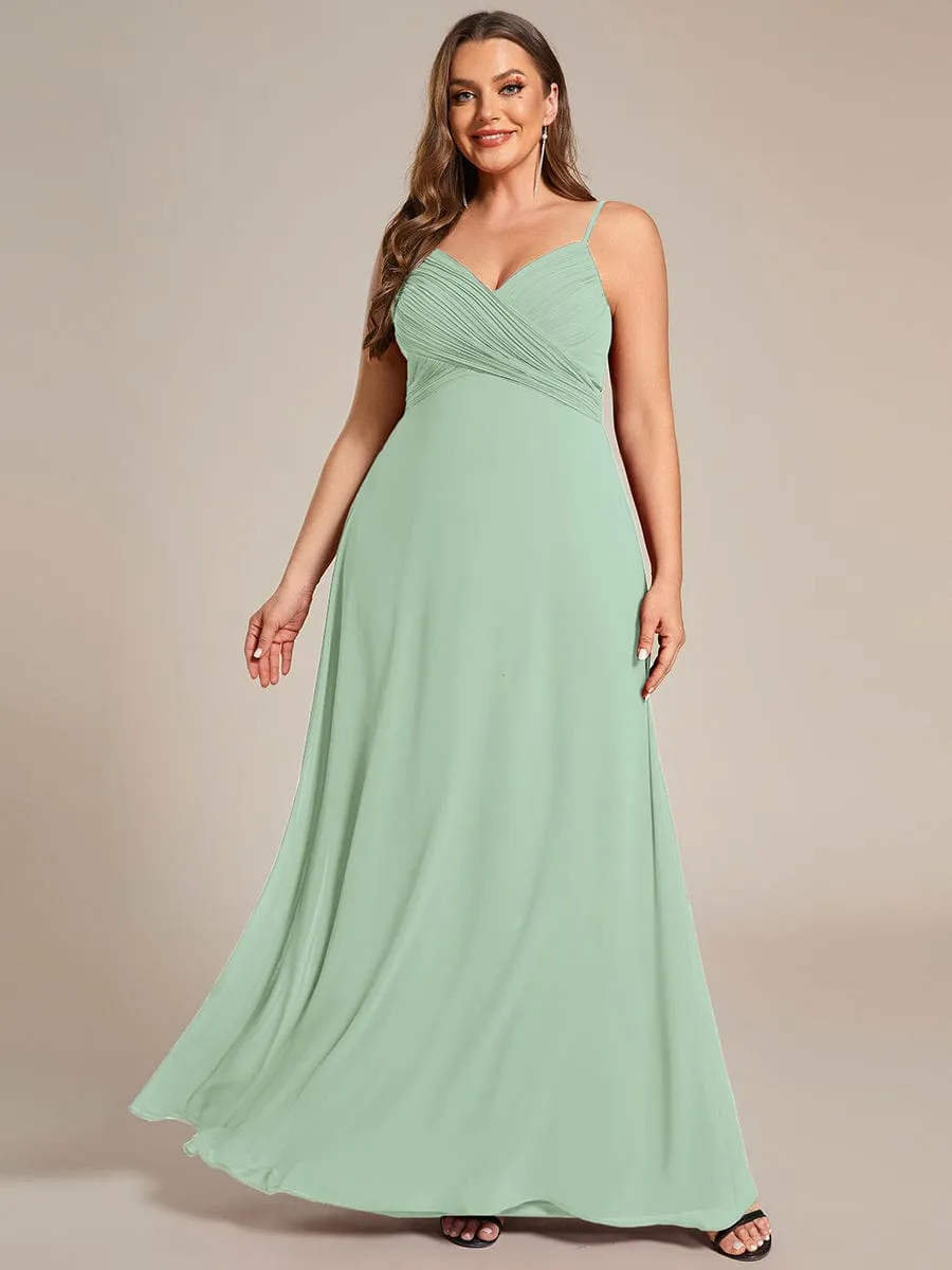 Criss-Cross V-Neck Chiffon Backless A-Line Bridesmaid Dress