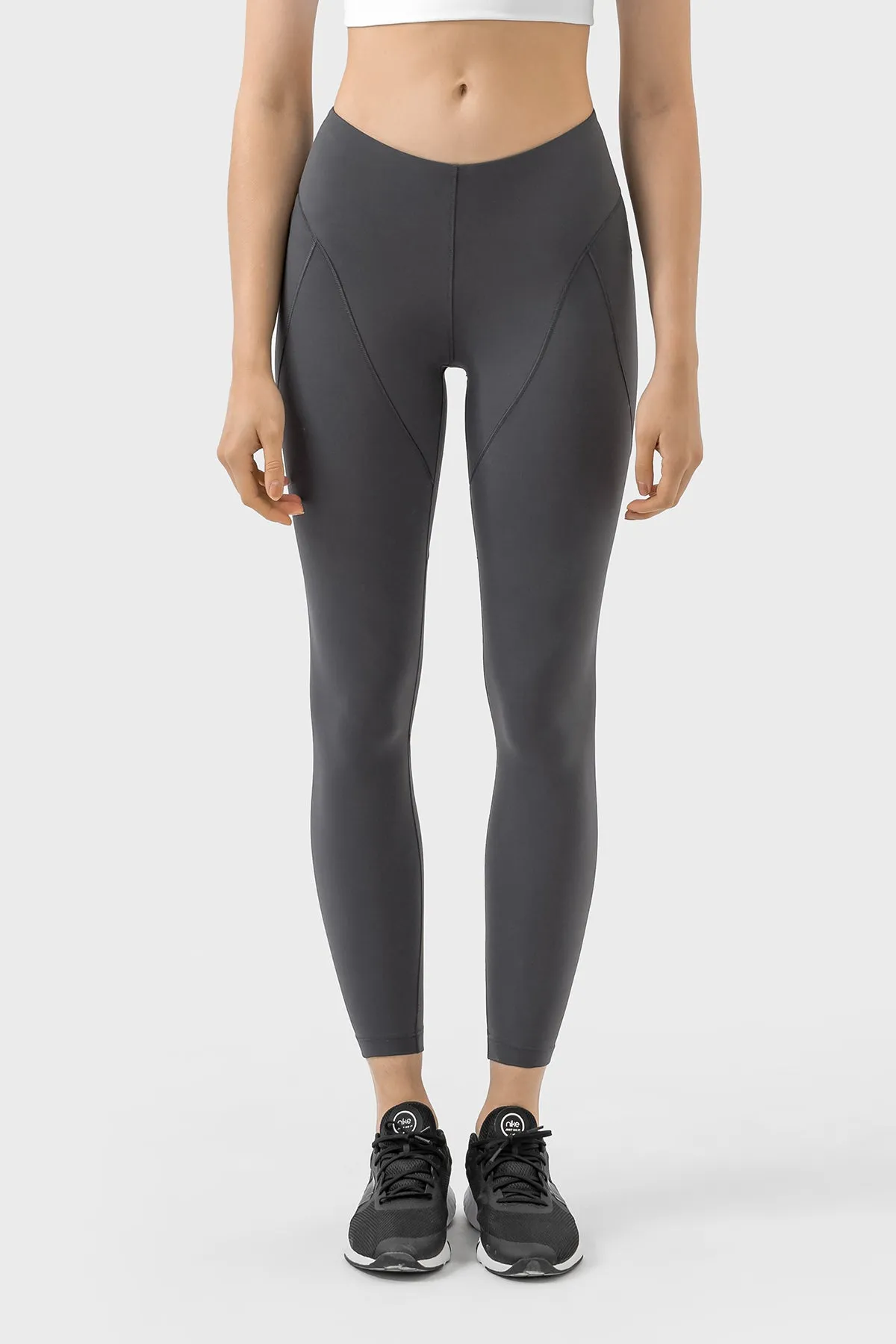 Curved Waist Lift-Up Compression Leggings