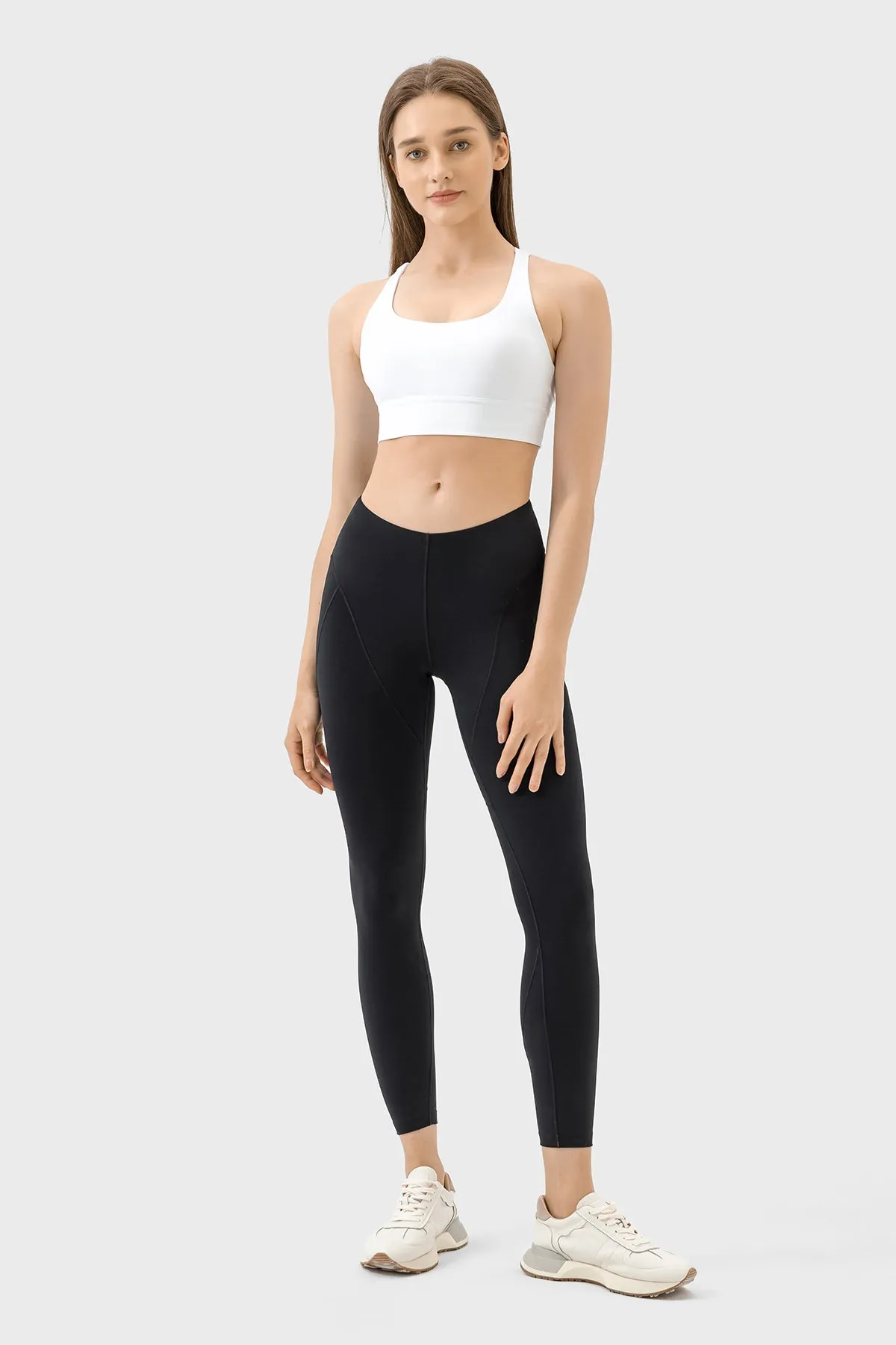 Curved Waist Lift-Up Compression Leggings