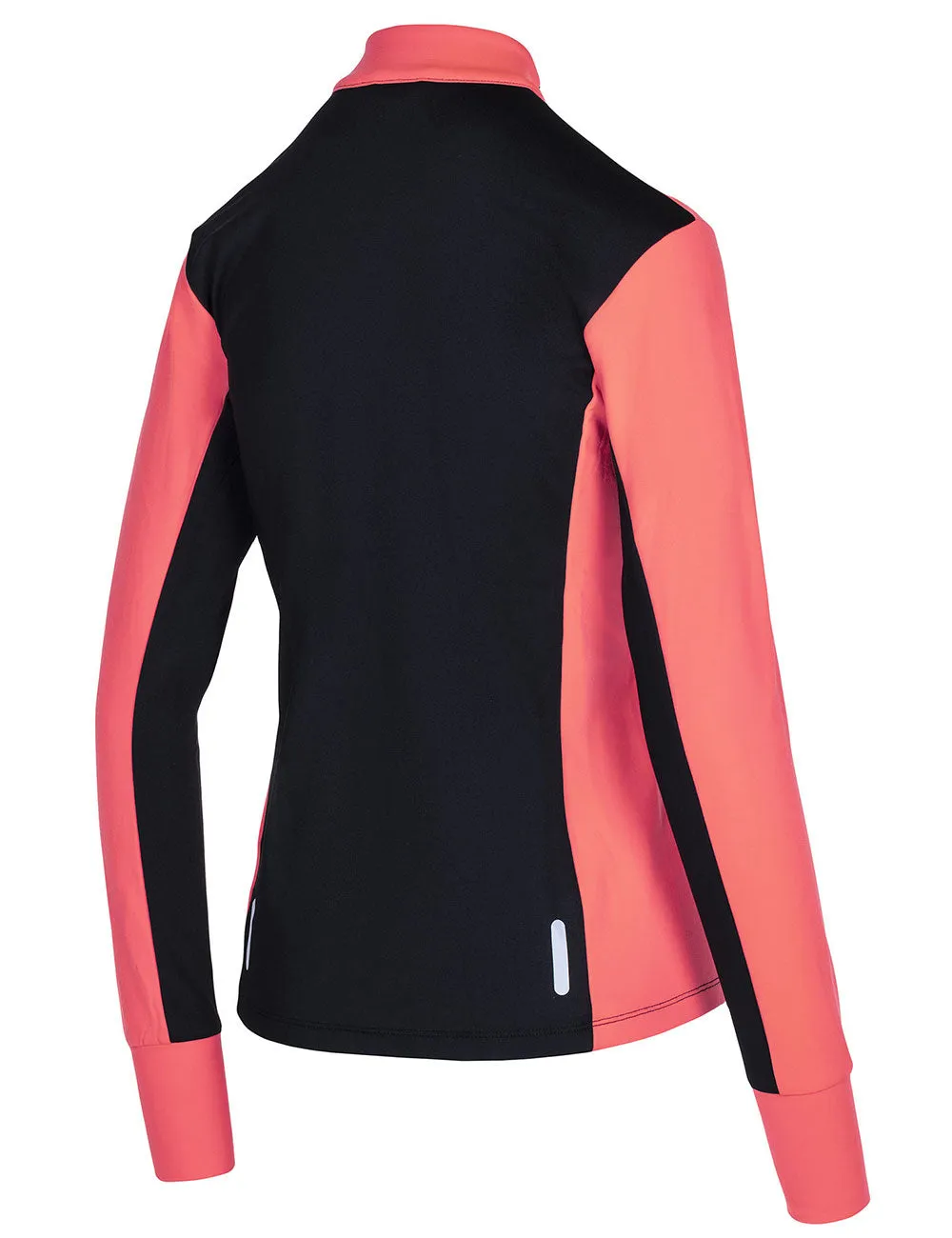 Damen Winter Fleece Laufshirt Langarm Thermo Running Sweatshirt Pro Line Schwarz-Rot Setprodukt